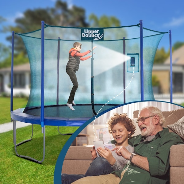 Machrus Upper Bounce Trampoline Net-14 Ft Round Frames With 8 Poles/4 Arches-Smartphone/Tablet Pouch